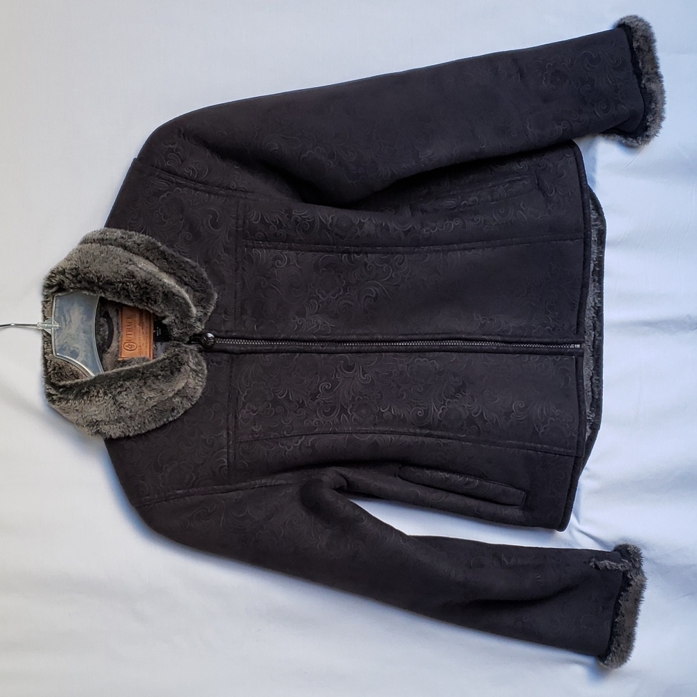 Outback Trading Co Women's Black/Gray Micro Suede Jacket Size S